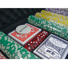 Zestaw do Gry w POKERA 500 żetonów z Nominałem w Walizce Karty