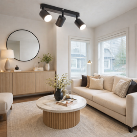 Oprawa sufitowa 3× GU10 czarna – listwa natynkowa z regulowanymi tubami