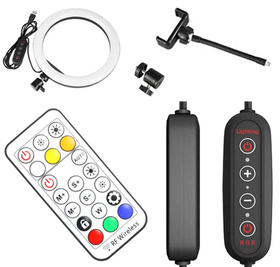 Zestaw Oświetleniowy do Selfie lampa pierścieniowa Led RGB + tripod + pilot 210cm ZD67D