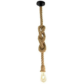 LAMPA sufitowa w kształcie liny loft E27 90cm 60W brązowo-czarna ZD151B