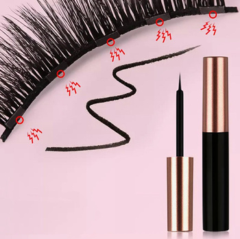 RZĘSY Magnetyczne 7 par + pęseta + eyeliner x 2 9x03mm AG851B 