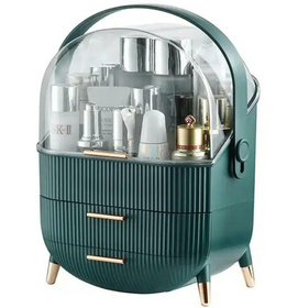 Organizer na Kosmetyki Szkatułka Kufer zielono-złoty 