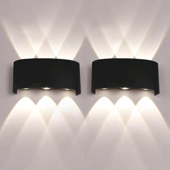 Lampa elewacyjna LED kinkiet IP54 – 6 punktów światła, 4000K, czarna