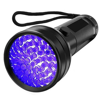 Latarka taktyczna LED UV 395 nm - wodoodporna i wytrzymała czarna ZD152 