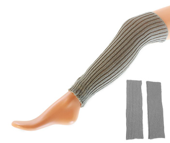 Getry bawełniane ocieplane na nogi – elastyczne, szare, uniwersalny rozmiar