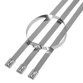 100 OPASEK Zaciskowych kulkowych opaski 20cm srebrne DA128
