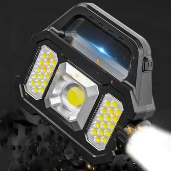 Akumulatorowa LATARKA LED Solarna ZOOM 800m 5W czarna ZD103