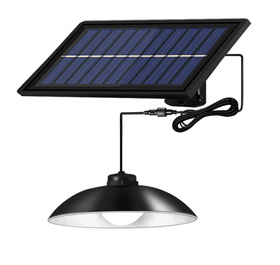 Wisząca LAMPA OGRODOWA Solarna Żyrandol Czujnik Zmierzchu czarna ZD53D