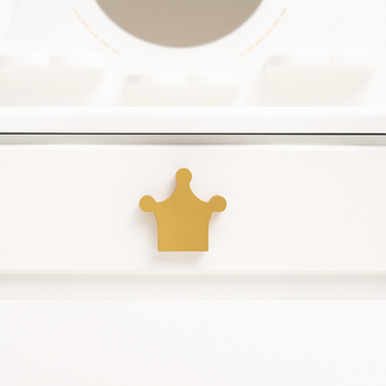 Toaletka dla dziewczynki biała WhiteDream STAR z lustrem i taboretem