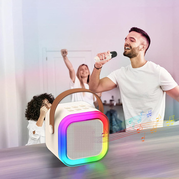 Przenośny zestaw karaoke Bluetooth z 2 mikrofonami i LED RGB – Magic Voice