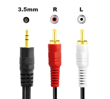 Kabel RCA Cinch - JACK 3.5 mm 1,25m, audio stereo, pozłacane wtyki, idealny do urządzeń audio 