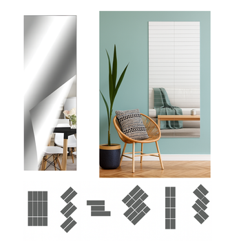 Zestaw 10 akrylowych paneli lustrzanych 3D – samoprzylepne prostokąty 50×5,5 cm dekoracja ścienna