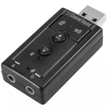 Zewnętrzna KARTA DŹWIĘKOWA Virtual 7.1CH Karta Muzyczna USB czarna AK103B