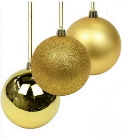 Bombki choinkowe złote 4cm nietłukące zestaw 20 szt mat połysk brokat