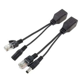 Adaptery PoE RJ45 DC 2.1/5.5 do monitoringu - zestaw 2 szt. dla przesyłu danych i zasilania RJ12 
