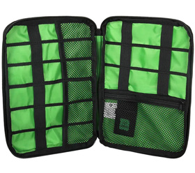 ORGANIZER na KABLE Kable Pamięci Akcesoria PC Etui czarno-zielone TR12 