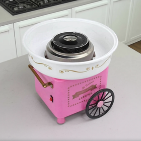 Maszyna do Waty Cukrowej 500W +10 patyczków Szybka Idealna na Przyjęcia i Domowe Wydarzenia różowa 