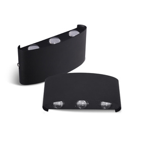 Lampa elewacyjna LED kinkiet IP54 – 6 punktów światła, 4000K, czarna