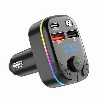 Transmiter FM Bluetooth 5.0, USB, SD, głośnomówiący, z wyświetlaczem LCD, MP3/WMA/WAV 