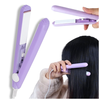 Mini prostownica do włosów fioletowa – kompaktowa, podróżna