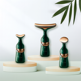 Masażer soniczny 3w1 do twarzy, szyi i oczu – liftingujący, wibracyjny, ujędrniający, 10 000 drgań/min