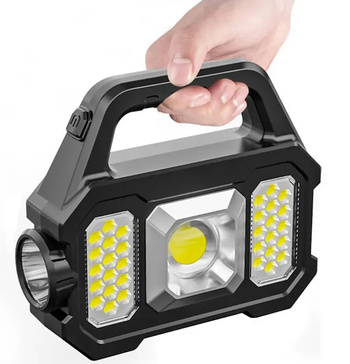 Akumulatorowa LATARKA LED Solarna ZOOM 800m 5W czarna ZD103