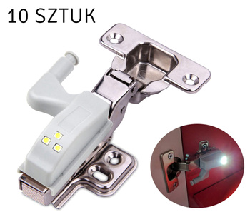 ZESTAW 10 LAMPEK NA ZAWIASY Lampka do wnętrza szafek 3xLED szare ZD23F