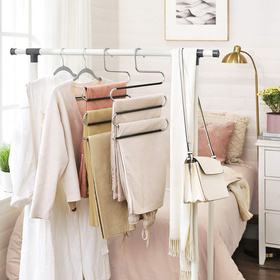 Antypoślizgowe wieszaki na spodnie S 5 poziomów zestaw 5 szt oszczędność miejsca 