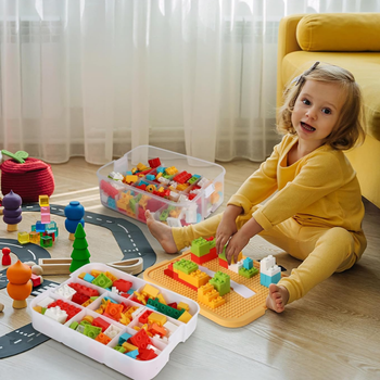 Pojemnik na klocki LEGO 5-warstwowy organizer z przegródkami i uchwytem  