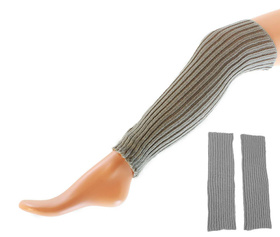 Getry bawełniane ocieplane na nogi – elastyczne, szare, uniwersalny rozmiar