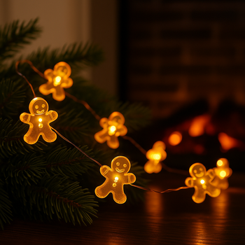 Lampki choinkowe świąteczne gingerbread man girlanda LED 2m piernikowe ludki 20 diod