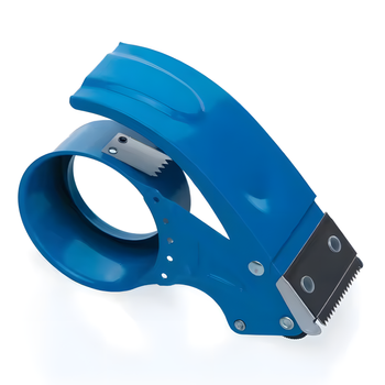 Dyspenser do taśmy pakowej – metalowy ergonomiczny do 5 cm z ostrzem – niebieski