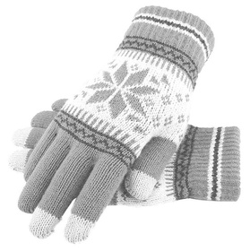 RĘKAWICZKI Dotykowe do obsługi smartfona wzór gwiazda szare BQ19S