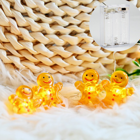 Lampki choinkowe świąteczne gingerbread man girlanda LED 2m piernikowe ludki 20 diod