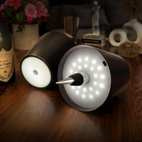 Bezprzewodowa lampka nocna LED – 3 barwy światła, dotykowa, USB-C  czarna