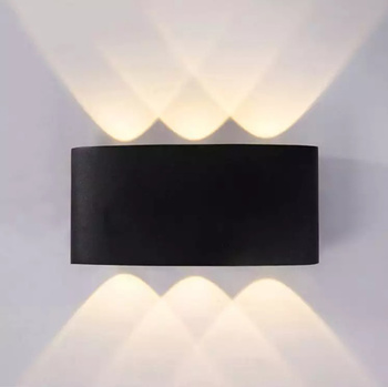 Lampa elewacyjna LED kinkiet IP54 – 6 punktów światła, 4000K, czarna