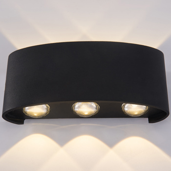 Lampa elewacyjna LED kinkiet IP54 – 6 punktów światła, 4000K, czarna