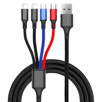 Uniwersalny kabel 4w1 1,2 m – USB-C, micro-USB, Lightning, szybkie ładowanie i transmisja danych