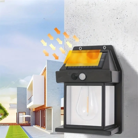 Kinkiet solarny LED retro z czujnikiem zmierzchu – lampa ogrodowa elewacyjna E27