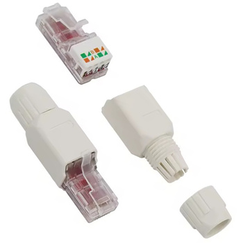 WTYK beznarzędziowy RJ45 na kabel nieekranowany UTP biały RJ9