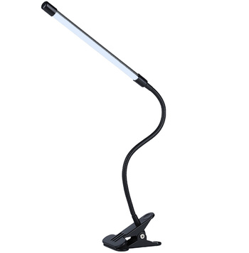 Bezcieniowa Lampka LED z Klipsem – regulacja jasności, zasilanie USB, elastyczny pałąk czarna ZD20A