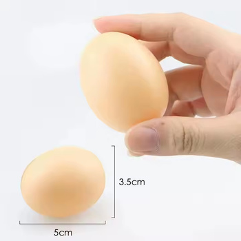 Zestaw 25 szt. sztucznych jaj dla kur – podkładowe, plastikowe, brązowe, 5,3 cm – lekkie