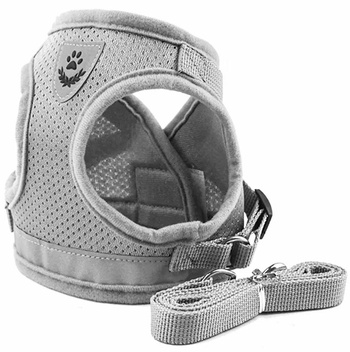 Bezuciskowe szelki dla psa i kota M – lekkie z odpinaną smyczą 120 cm