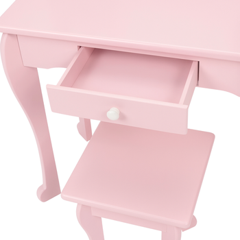 Toaletka dla dziewczynki z lustrem i podświetleniem różowa Pink Dream LED z taboretem