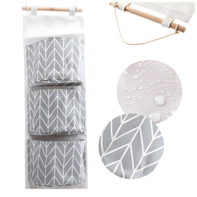 Wiszący ORGANIZER na Zabawki 3 Pojemne Kieszenie 61x18,5cm szary AG703