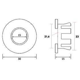 ROZETA Otworu Przelewowego do Umywalki 30mm srebrna DA96