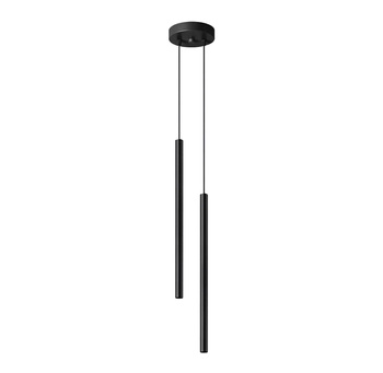 Nowoczesna lampa wisząca 2 tuby  – minimalistyczny design, aluminium + silikon, 32W czarna