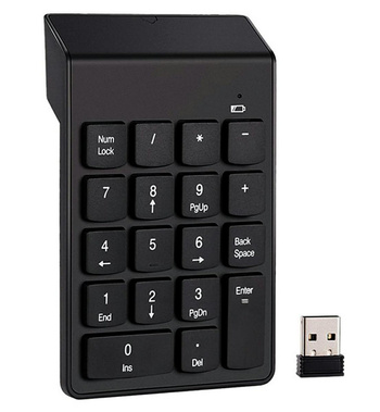 Bezprzewodowa KLAWIATURA Numeryczna USB czarna AK86A