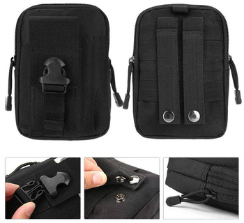 Wodoodporna nerka biodrówka na pasek – etui na telefon i drobiazgi czarna