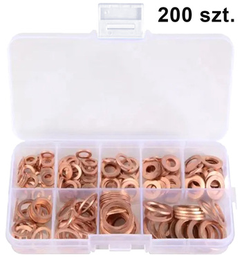 DA15 ZESTAW PODKŁADEK MIEDZIANYCH 200SZT